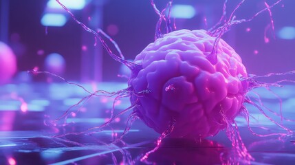 Ai neural network brain cell connections computing data