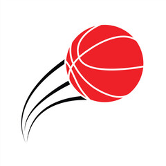 basketball icon in line style, isolated on white background, vector illustration