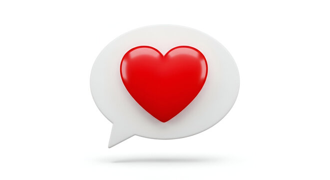 Red Heart in White Speech Bubble Icon love symbol