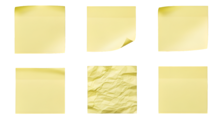 Six Yellow Sticky Notes With Different Textures image
