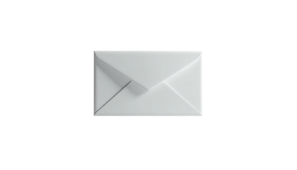 White sealed envelope centered against a stark black background