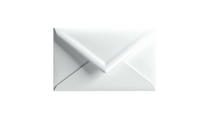 Glossy white envelope shown against a stark black background