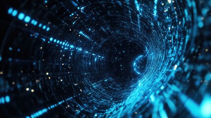 Digital information flowing through abstract data tunnel network
