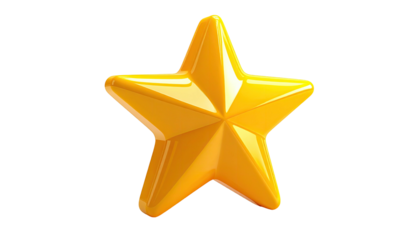Glossy gold star, five-pointed, elevated on black background