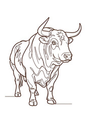 "Majestic Brown Bull – Strength and Power Illustration"
