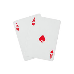 Obraz premium Two Aces of Spades and Hearts Playing Cards gambling
