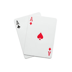 Obraz premium Two Aces Playing Cards on White Background ace of spades