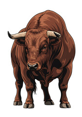 "Majestic Brown Bull – Strength and Power Illustration"
