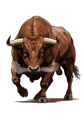 "Majestic Brown Bull – Strength and Power Illustration"
