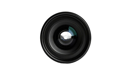 Camera lens isolated, centered with visible reflections
