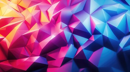 Colorful geometric polygon background creating abstract crystal pattern