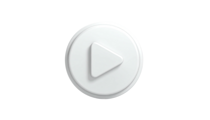 Play button a white, round button with centered triangle shape