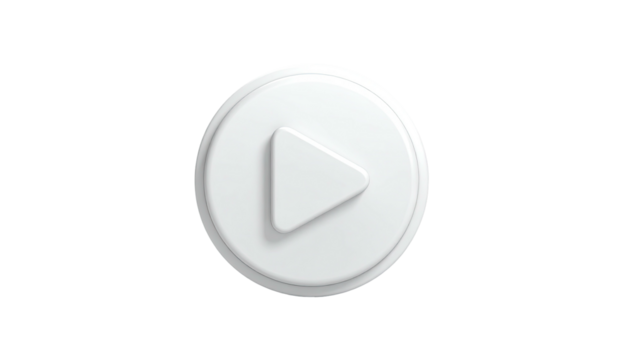 Play button a white, round button with centered triangle shape