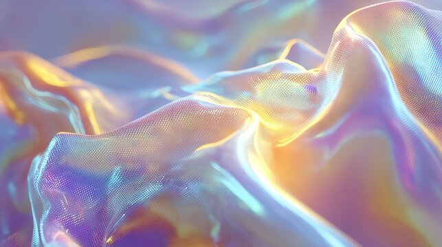 Iridescent holographic fabric texture colorful abstract background