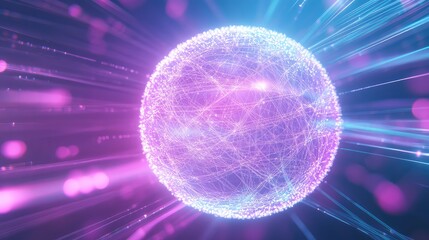 Global network sphere forming powerful digital connections