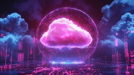 Cloud computing data storage network technology concept