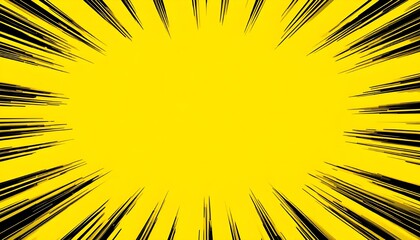 Yellow Comic Zoom Background &ndash; Cartoon Burst Template