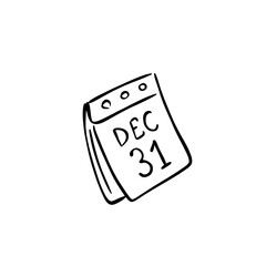 December 31 calendar page illustration