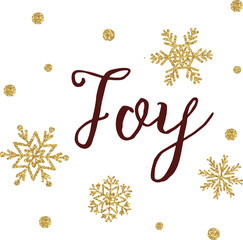 Festive Joy with Golden Glitter Snowflakes