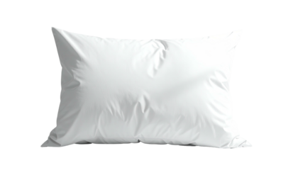 Plump, soft, white pillow isolated on black background with shadows