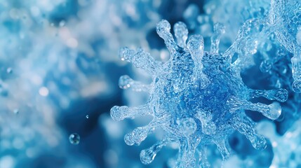 Virus microscopic view attacking human cell structure