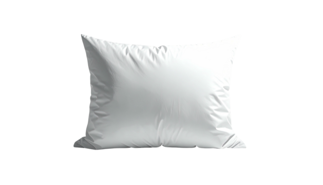 White square cushion, slightly wrinkled, centered on black