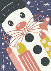 Whimsical Snowman with Festive Candles