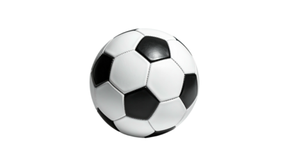 Monochrome soccer ball isolated, stark contrast