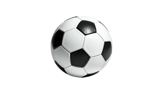 Monochrome soccer ball isolated, stark contrast