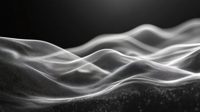 Digital wave particles creating a futuristic technology background