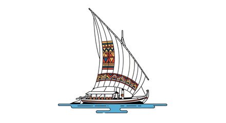 Detailed illustration of a traditional sailing vessel, showcasing cultural heritage and design