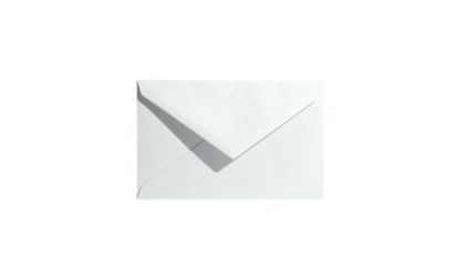 Simple white envelope with distinct shadows on a black background