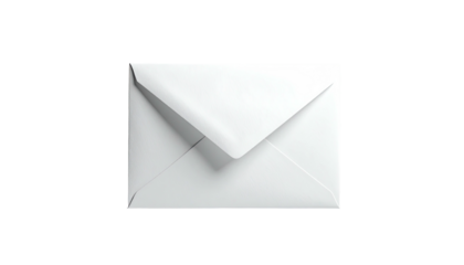Clean, bright white envelope sealed, isolated against black space