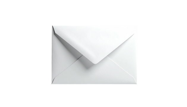 Clean, bright white envelope sealed, isolated against black space - Powered by Adobe