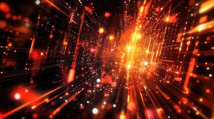 Digital data stream flowing through network lines