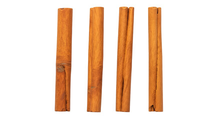 Four Cinnamon Sticks Isolated on Black spice aromatic
