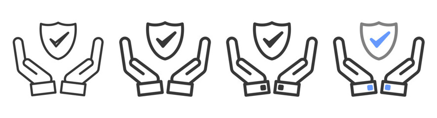 The Ultimate trust Styles with Variations Line of icon set vector illustration
