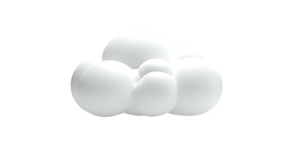 Glossy, white, cloud-like shapes against black background