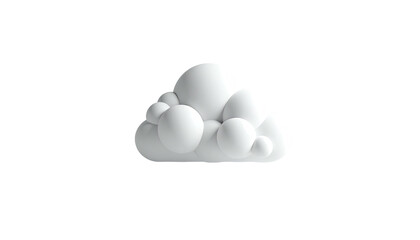 Puffy white cartoon cloud comprised of soft rounded shapes