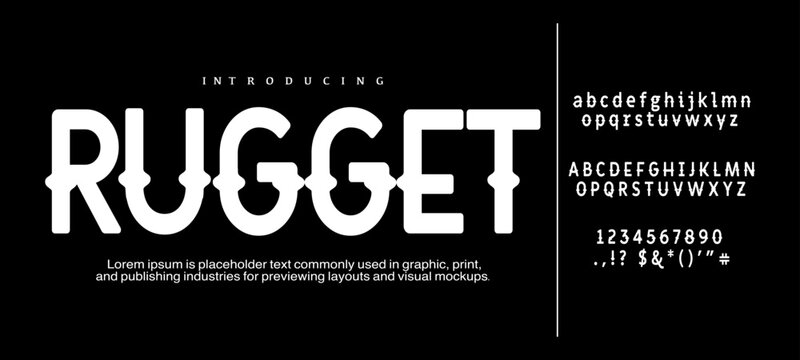 Rugget Font. Old clean western alphabet letters font