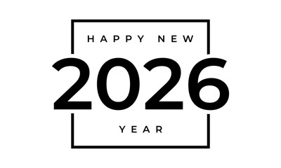 2026 Happy New Year. Happy New Year 2026 Text Design. 2026 typography logo design. Vector illustration