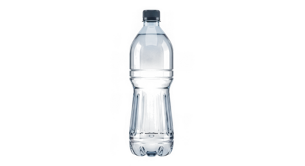 Plastic water bottle isolated on transparent background clear bottle with water for drinking healthy lifestyle, fitness, sport, and hydration concept