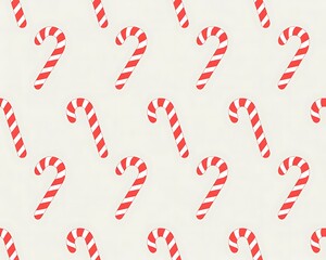 Repeating Pattern of Red and White Striped Candy Canes on Light Background image photo