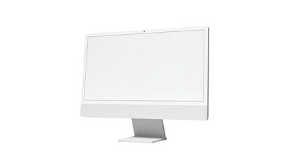 Clean, white desktop computer on a stand