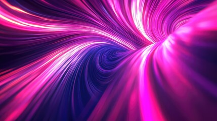 Abstract speed light trails flowing in a futuristic tunnel