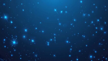 Abstract dark blue background with sparkling light particles creating a magical and dreamy atmosphere for various creative projects