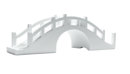 White arched bridge miniature with fence