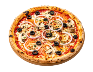 Tasty Italian Style Pizza with Assorted Meats and Cheese