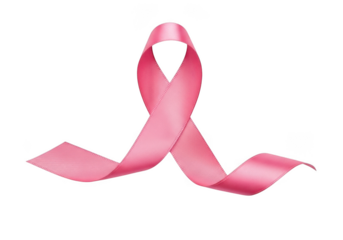 A single delicate pink awareness ribbon gracefully draped and flowing symbolizing hope and support for a vital cause isolated on transparent background
