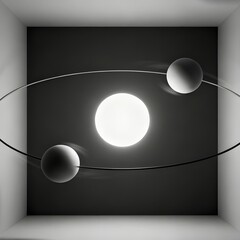 Monochrome Orbiting Spheres Concept